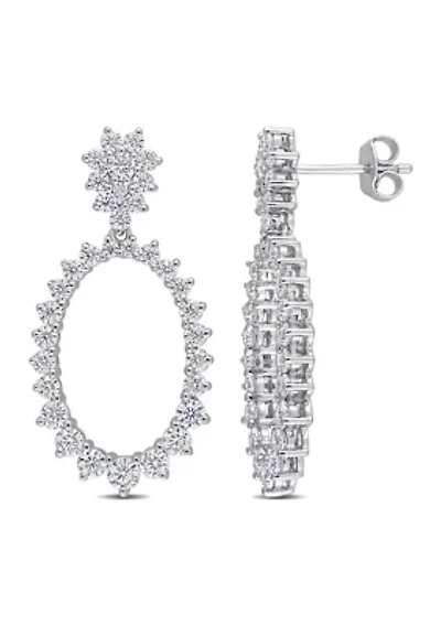 2.3 ct. t.w. Created Moissanite Hoop Dangle Earrings in Sterling Silver