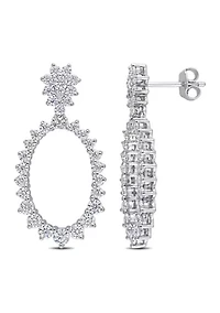 2.3 ct. t.w. Created Moissanite Hoop Dangle Earrings in Sterling Silver