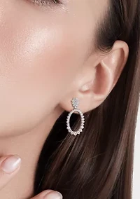 2.3 ct. t.w. Created Moissanite Hoop Dangle Earrings in Sterling Silver