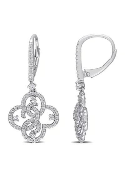 1 ct. t.w. Created Moissanite Floral Earrings in Sterling Silver