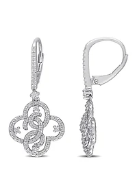 1 ct. t.w. Created Moissanite Floral Earrings in Sterling Silver