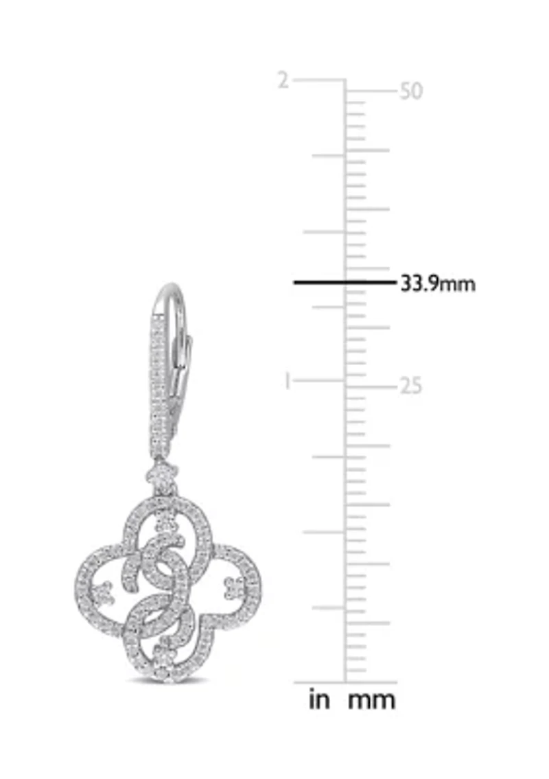 1 ct. t.w. Created Moissanite Floral Earrings in Sterling Silver