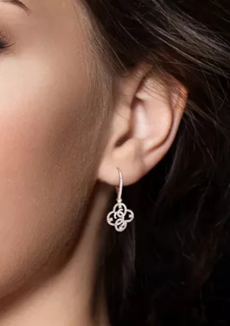 1 ct. t.w. Created Moissanite Floral Earrings in Sterling Silver