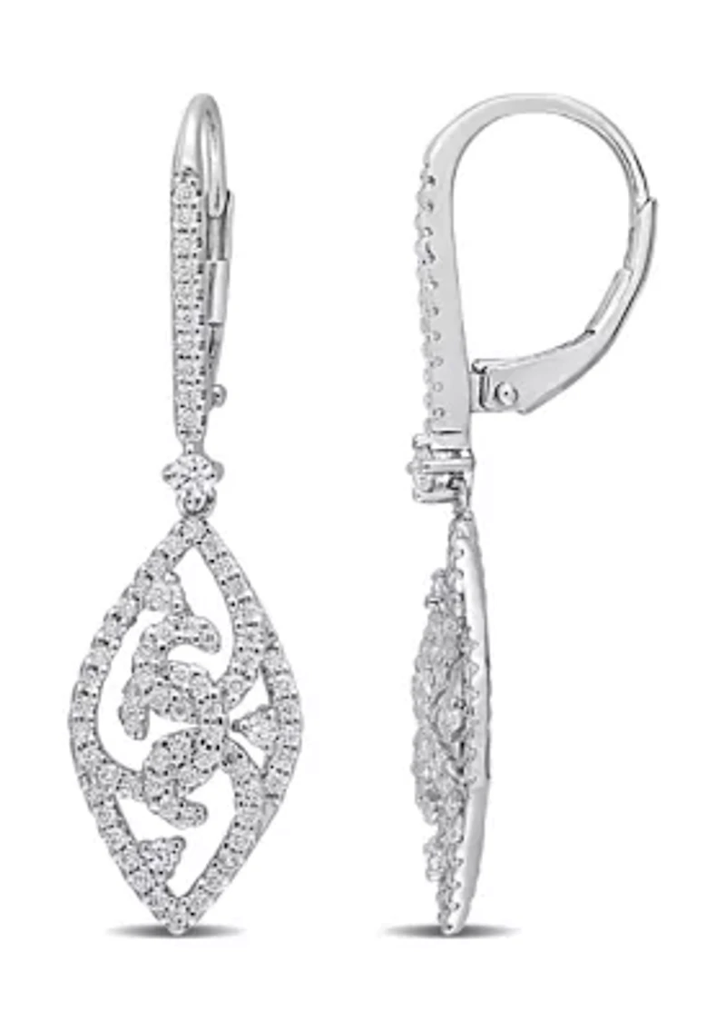 3/4 ct. t.w. Created Moissanite Dangle Earrings in Sterling Silver