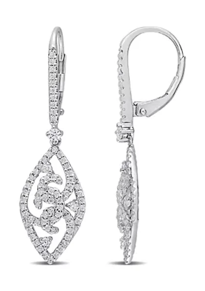 3/4 ct. t.w. Created Moissanite Dangle Earrings in Sterling Silver