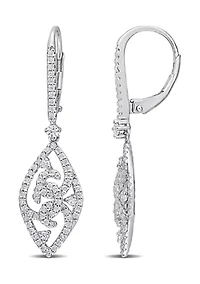 3/4 ct. t.w. Created Moissanite Dangle Earrings in Sterling Silver
