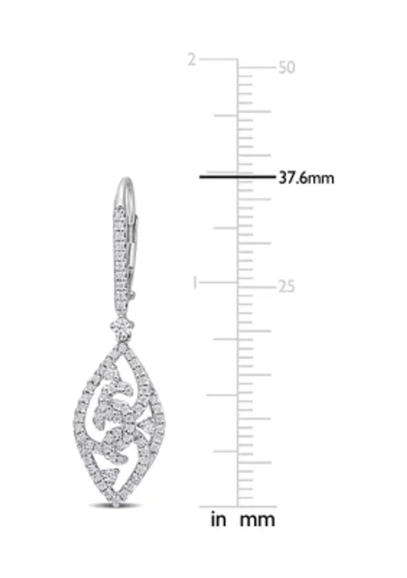 3/4 ct. t.w. Created Moissanite Dangle Earrings in Sterling Silver