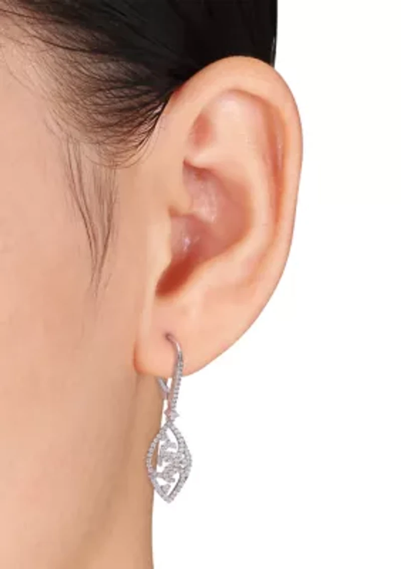 3/4 ct. t.w. Created Moissanite Dangle Earrings in Sterling Silver