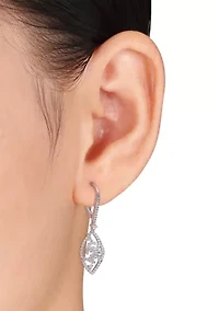 3/4 ct. t.w. Created Moissanite Dangle Earrings in Sterling Silver