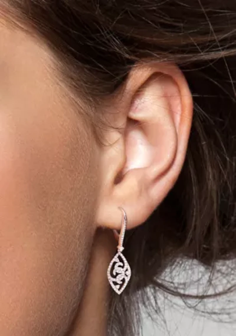 3/4 ct. t.w. Created Moissanite Dangle Earrings in Sterling Silver