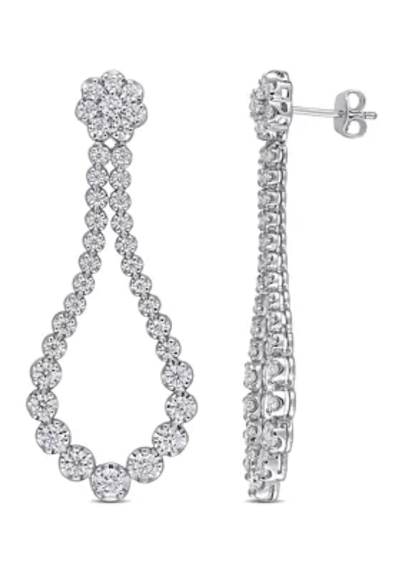 2.75 ct. t.w. Created Moissanite Dangle Earrings in Sterling Silver