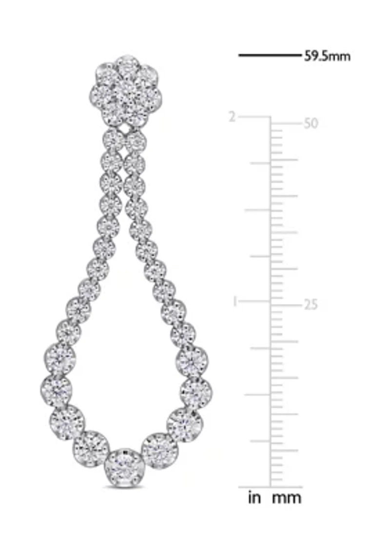 2.75 ct. t.w. Created Moissanite Dangle Earrings in Sterling Silver