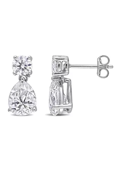 5 ct. t.w. Created Moissanite Two-Stone Drop Earrings in Sterling Silver