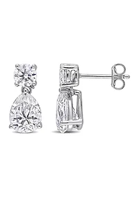 5 ct. t.w. Created Moissanite Two-Stone Drop Earrings in Sterling Silver