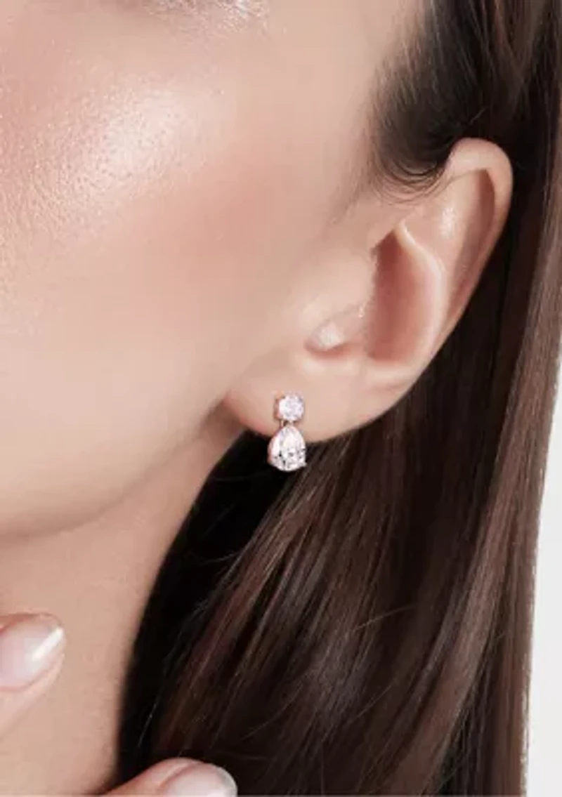 5 ct. t.w. Created Moissanite Two-Stone Drop Earrings in Sterling Silver