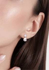 5 ct. t.w. Created Moissanite Two-Stone Drop Earrings in Sterling Silver