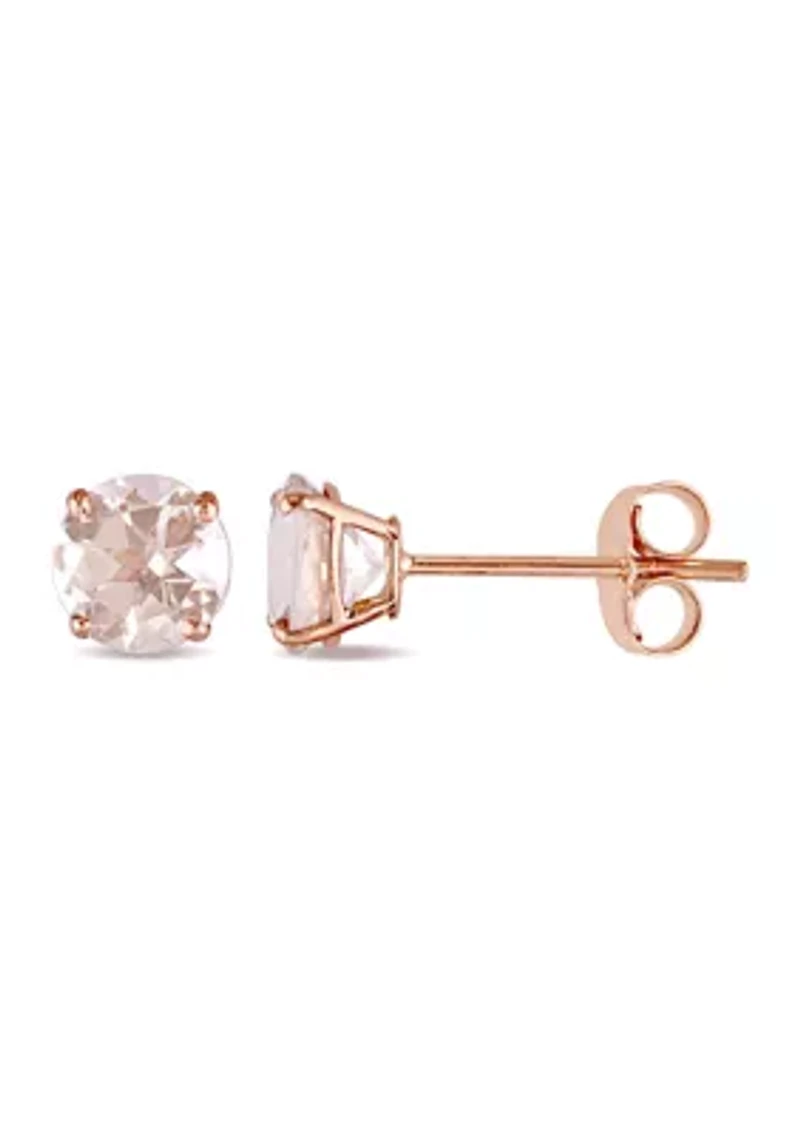 1 ct. t.w. Morganite Solitaire Stud Earrings in 14k Rose Gold