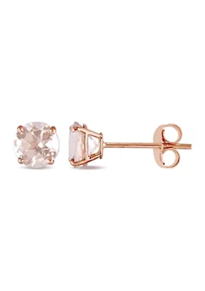 1 ct. t.w. Morganite Solitaire Stud Earrings in 14k Rose Gold