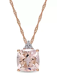 2 ct. t.w. Morganite and Diamond Accent Necklace in 14k Rose Gold