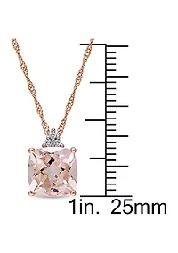 2 ct. t.w. Morganite and Diamond Accent Necklace in 14k Rose Gold