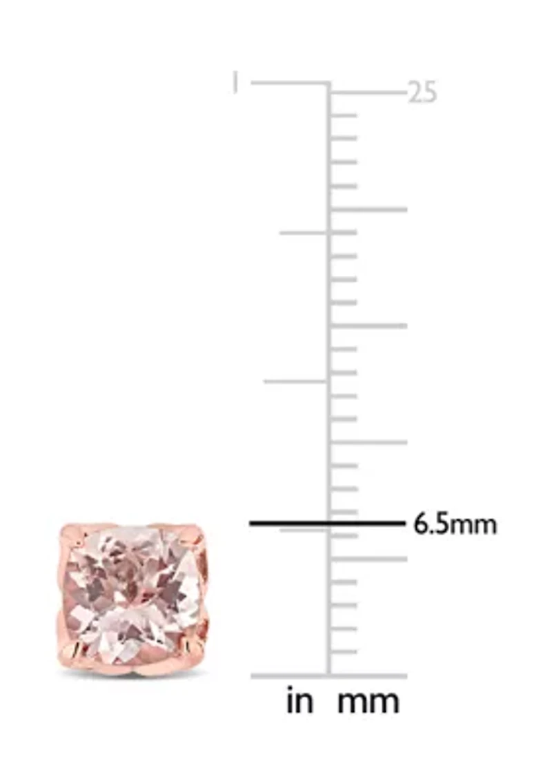 1.88 ct. t.w. Morganite and Diamond Accent Stud Earrings in 10k Rose Gold
