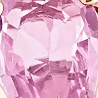 1/4 CT TGW Pink Sapphire Pear Solitaire Stackable Ring 10k Rose Gold