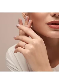 1/4 CT TGW Pink Sapphire Pear Solitaire Stackable Ring 10k Rose Gold