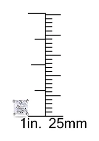 Lab Created 1/2 CT TGW Created White Sapphire Square Stud Earrings in 10k White Gold