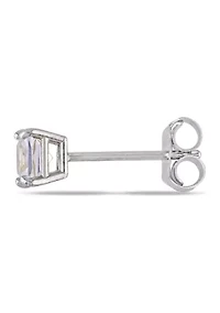 Lab Created 1/2 CT TGW Created White Sapphire Square Stud Earrings in 10k White Gold