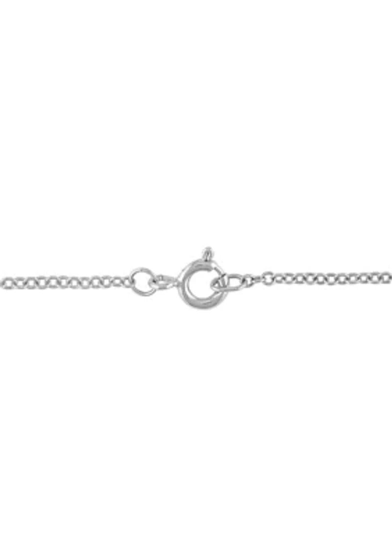 Lab Created 3/4 CT TGW Created White Sapphire Crossover Heart Necklace in Sterling Silver