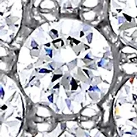 Lab Created 3.5 CT TGW Created White Sapphire Heart Triple-Strand Chain Necklace in Sterling Silver