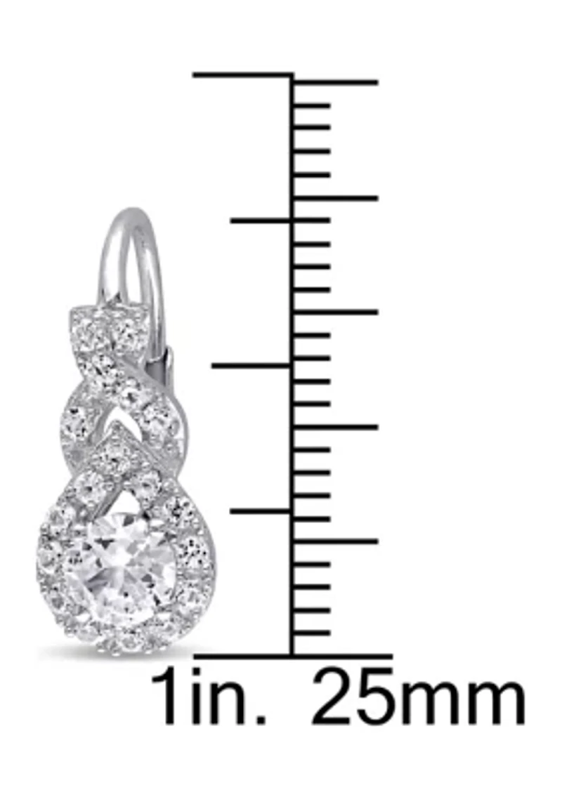 Lab Created 2 CT TGW Created White Sapphire Twist Drop Earrings in Sterling Silver