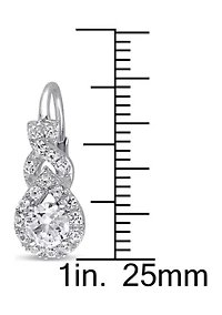 Lab Created 2 CT TGW Created White Sapphire Twist Drop Earrings in Sterling Silver