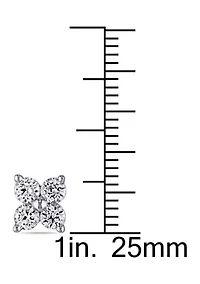 Lab Created 1.8 CT TGW Created White Sapphire Floral Stud Earrings in 10k White Gold