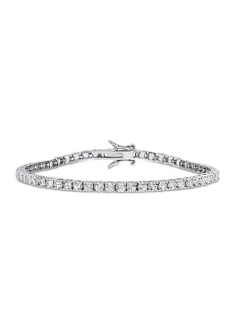 Lab Created 8.25 CT TGW Created White Sapphire Tennis Bracelet in Sterling Silver
