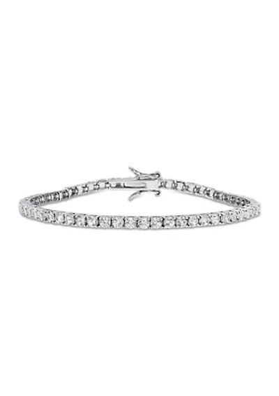 Lab Created 8.25 CT TGW Created White Sapphire Tennis Bracelet in Sterling Silver