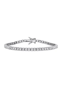 Lab Created 8.25 CT TGW Created White Sapphire Tennis Bracelet in Sterling Silver