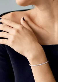 Lab Created 8.25 CT TGW Created White Sapphire Tennis Bracelet in Sterling Silver