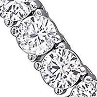 Lab Created 33 CT TGW Created White Sapphire Tennis Necklace in Sterling Silver