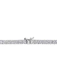 Lab Created 33 CT TGW Created White Sapphire Tennis Necklace in Sterling Silver