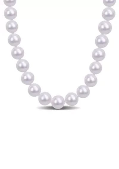 9-10MM Freshwater Cultured Pearl 18" Strand Necklace with Sterling Silver Clasp
