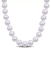 9-10MM Freshwater Cultured Pearl 18" Strand Necklace with Sterling Silver Clasp