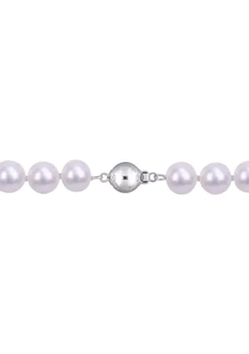9-10MM Freshwater Cultured Pearl 18" Strand Necklace with Sterling Silver Clasp