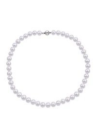 9-10MM Freshwater Cultured Pearl 18" Strand Necklace with Sterling Silver Clasp