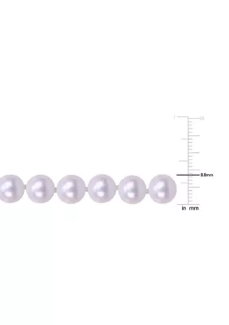 9-10MM Freshwater Cultured Pearl 18" Strand Necklace with Sterling Silver Clasp