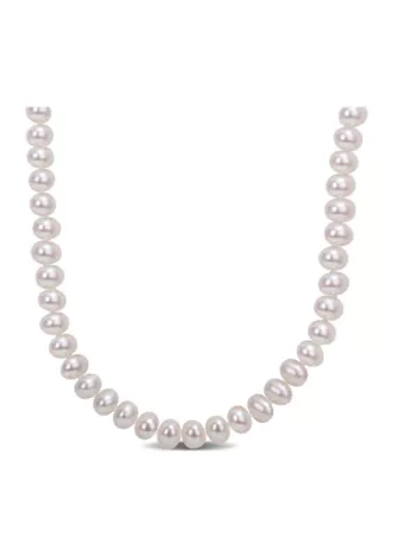 5-6MM Freshwater Cultured Pearl 18" Strand Necklace with Sterling Silver Clasp