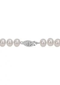 5-6MM Freshwater Cultured Pearl 18" Strand Necklace with Sterling Silver Clasp