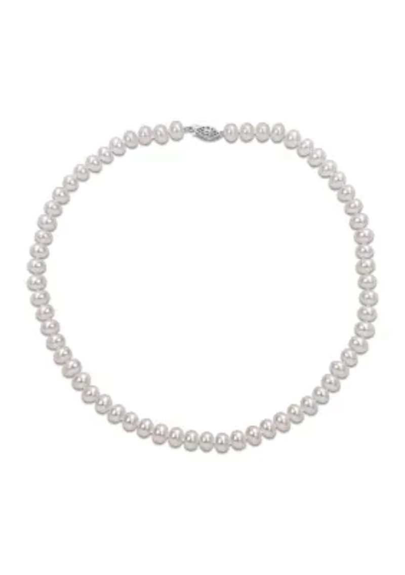 5-6MM Freshwater Cultured Pearl 18" Strand Necklace with Sterling Silver Clasp