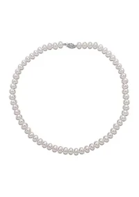 5-6MM Freshwater Cultured Pearl 18" Strand Necklace with Sterling Silver Clasp