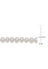 5-6MM Freshwater Cultured Pearl 18" Strand Necklace with Sterling Silver Clasp
